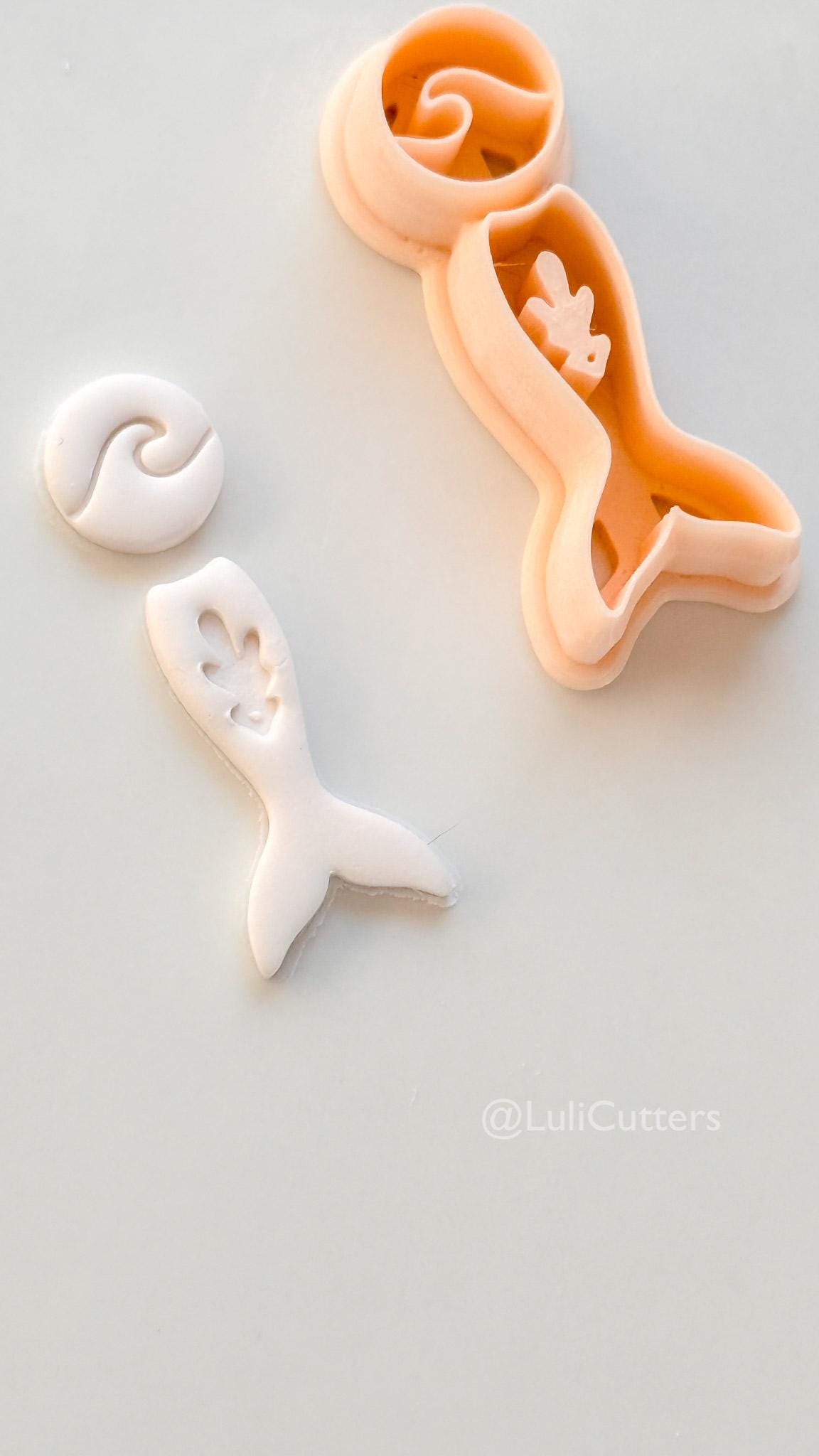 Ocean's Tail Cutter: Mermaid Tail Wave Shape for Polymer Clay