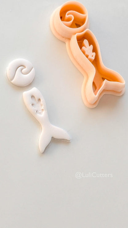 Ocean's Tail Cutter: Mermaid Tail Wave Shape for Polymer Clay