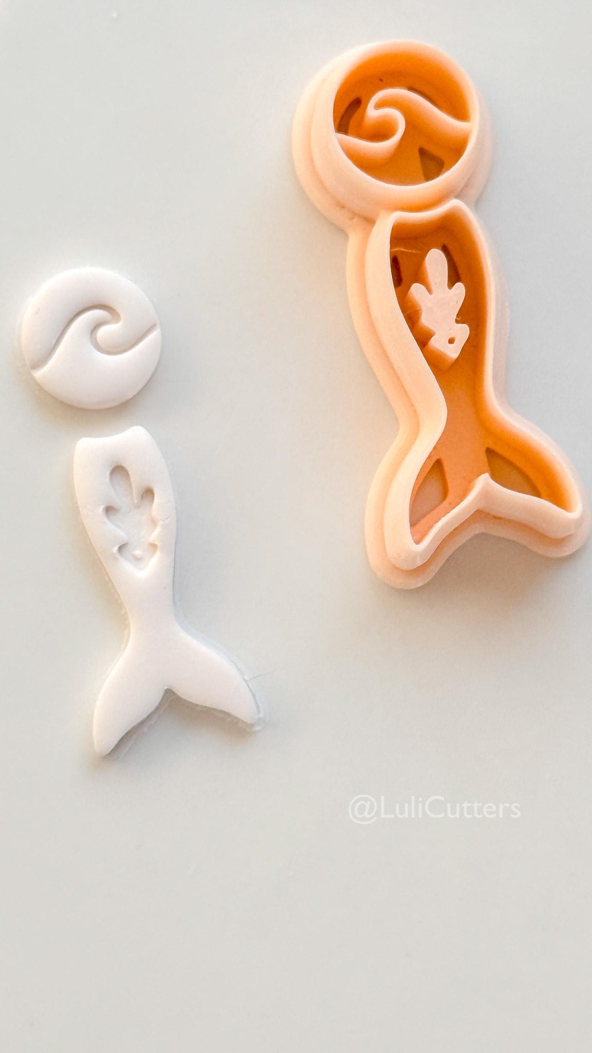 Ocean's Tail Cutter: Mermaid Tail Wave Shape for Polymer Clay