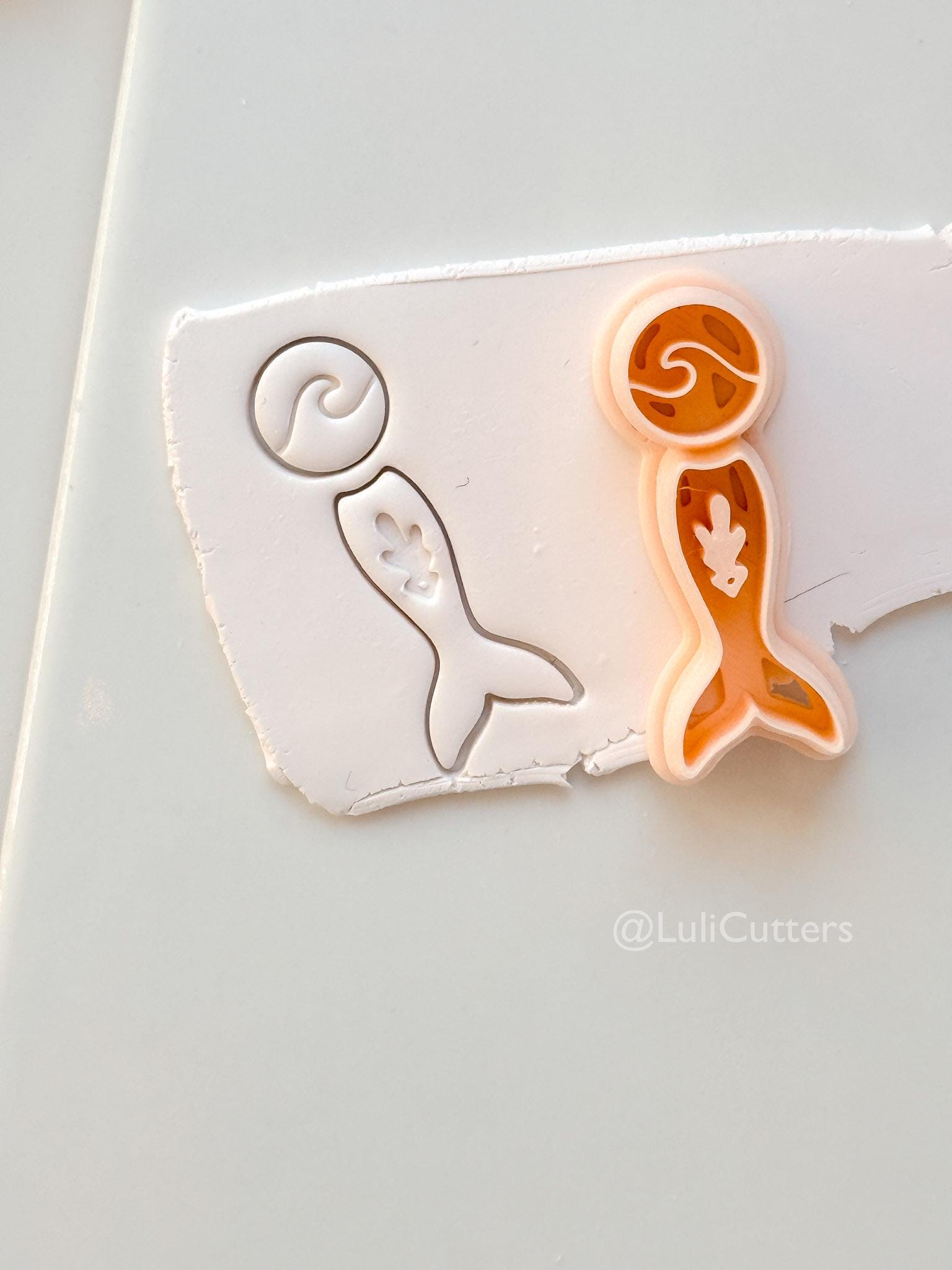 Ocean's Tail Cutter: Mermaid Tail Wave Shape for Polymer Clay