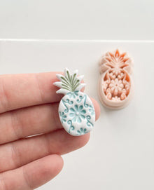 Floral Pineapple Cutter: Intricate Flower & Scroll Design for Polymer Clay