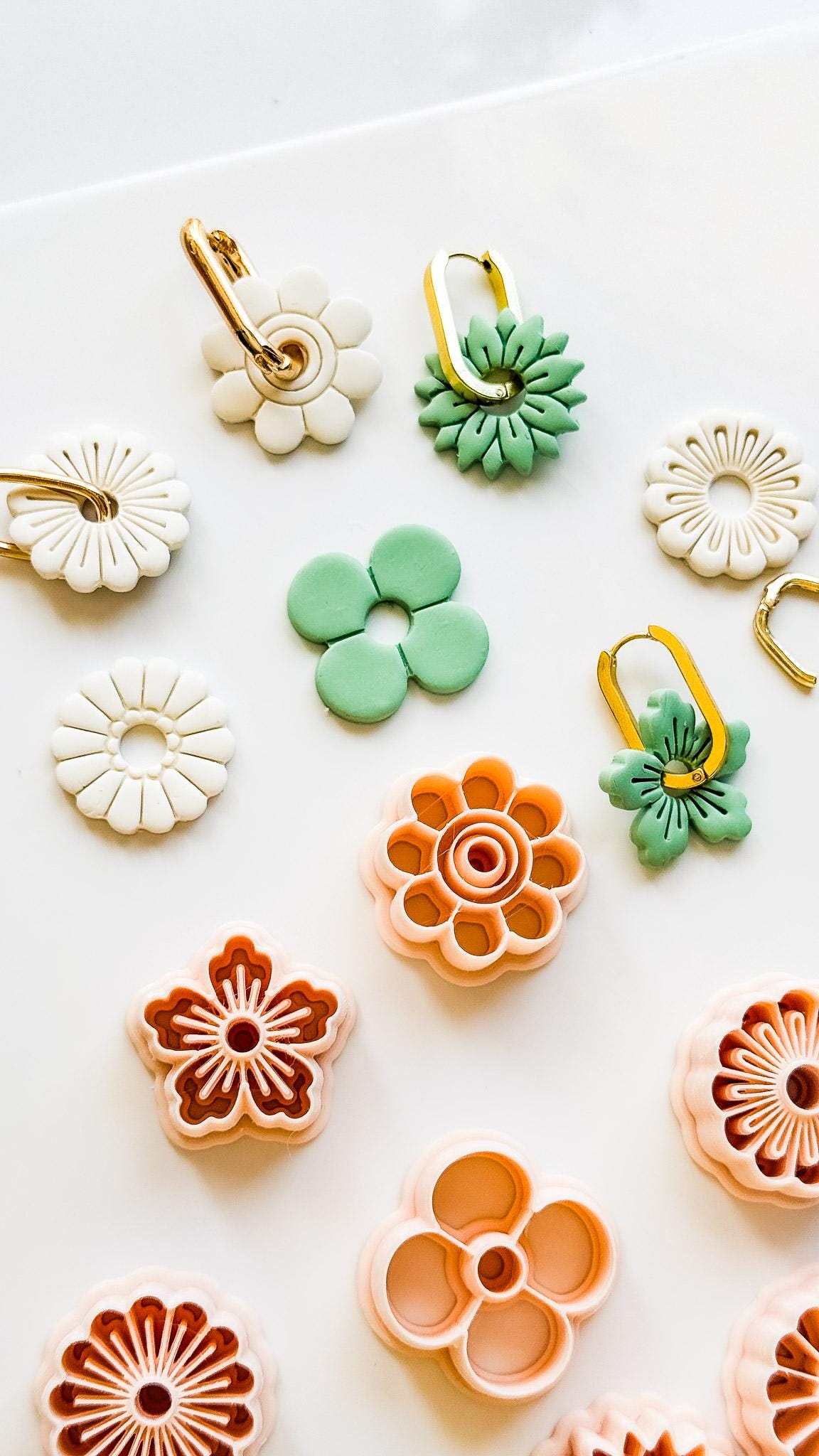 Floral Interchangeable Charm Cutters: Flower Petal Shapes for Polymer Clay