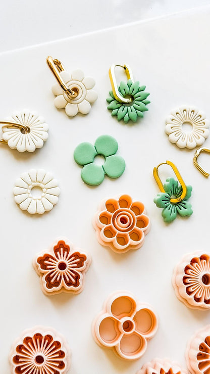 Floral Interchangeable Charm Cutters: Flower Petal Shapes for Polymer Clay