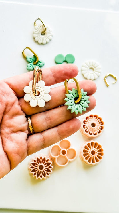 Floral Interchangeable Charm Cutters: Flower Petal Shapes for Polymer Clay
