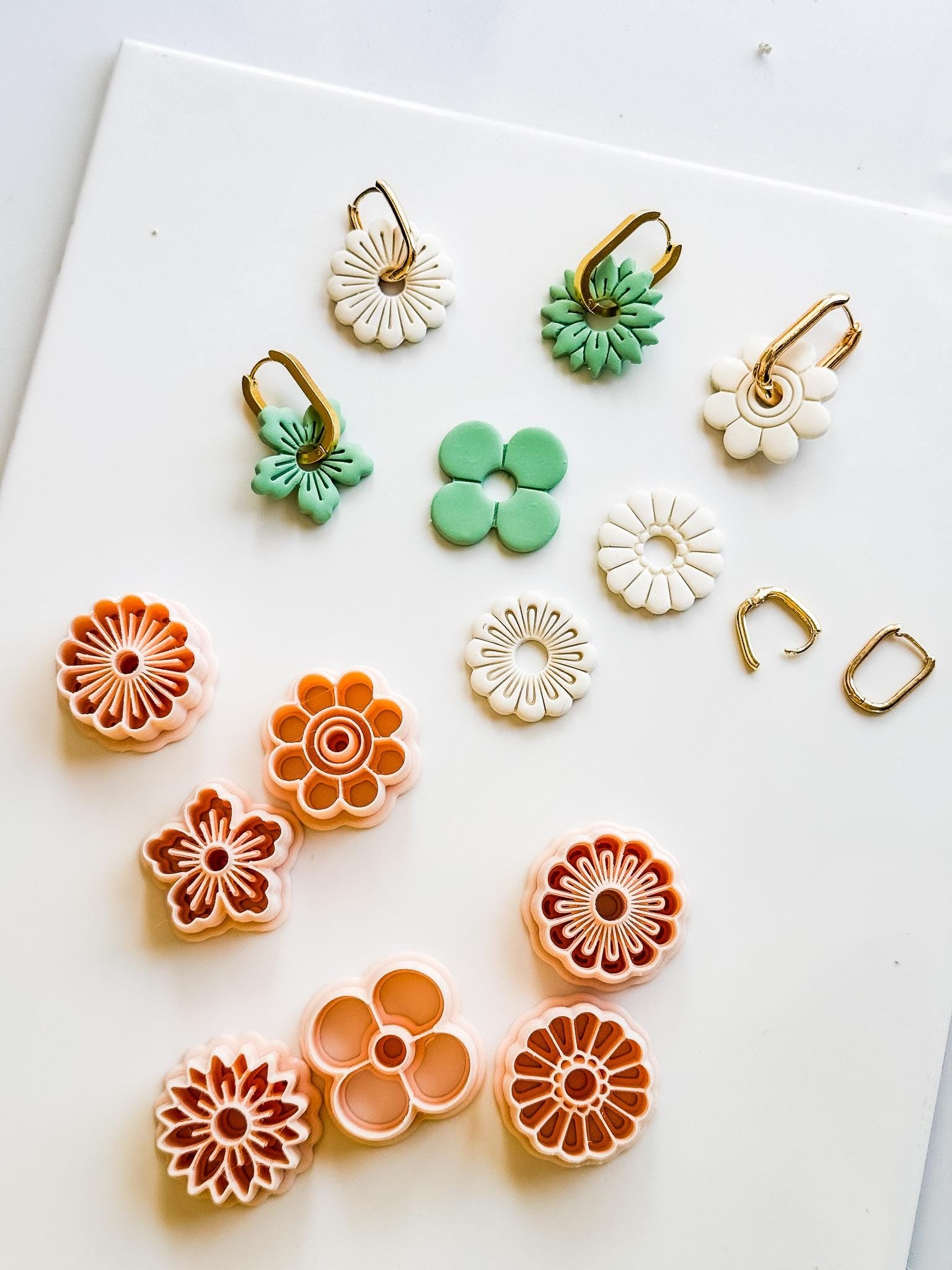 Floral Interchangeable Charm Cutters: Flower Petal Shapes for Polymer Clay