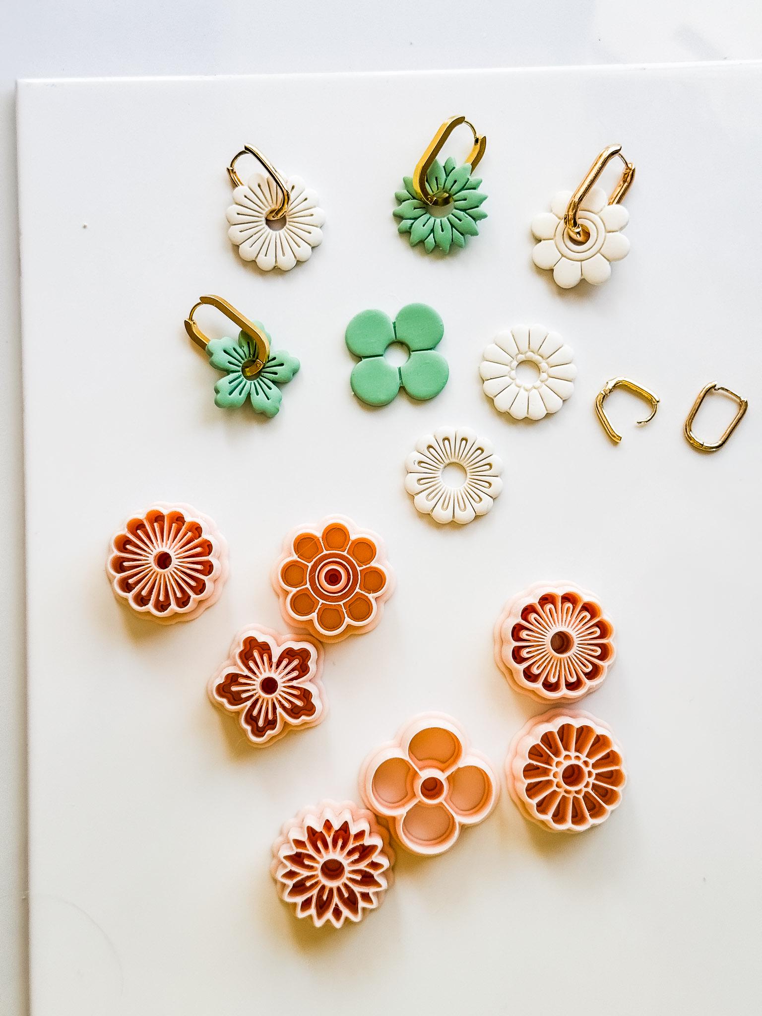 Floral Interchangeable Charm Cutters: Flower Petal Shapes for Polymer Clay