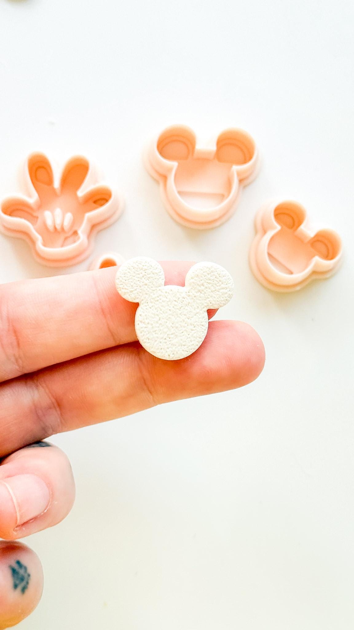 Mouse Stud Cutter: Classic Cartoon Character Shape for Polymer Clay