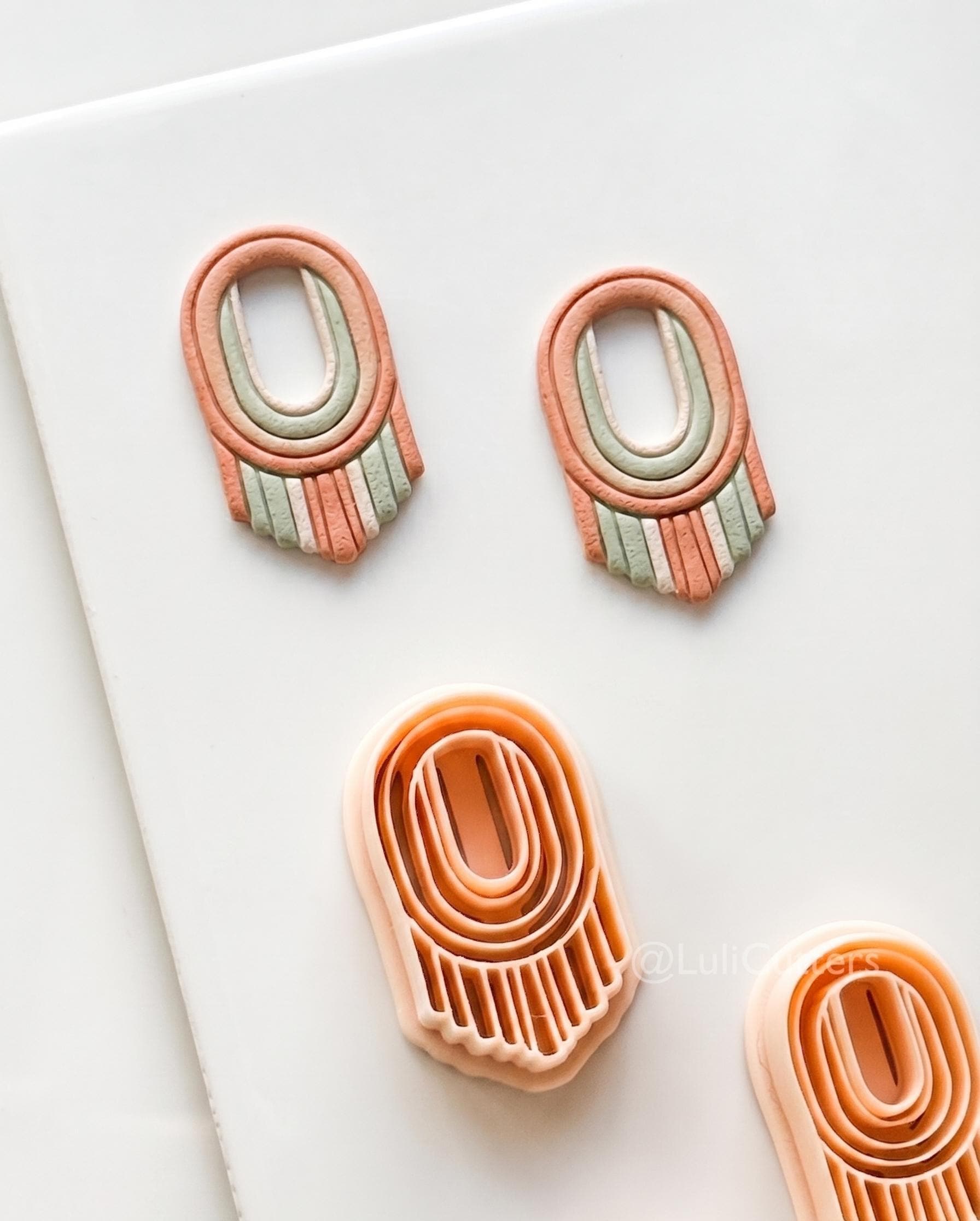 Arch Fringe Polymer Clay Cutter, Boho Dangle Earring Cutter for Clay Jewelry
