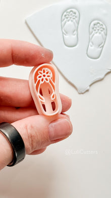 Floral Flipflop Cutter: Tropical Sandal Shape for Polymer Clay