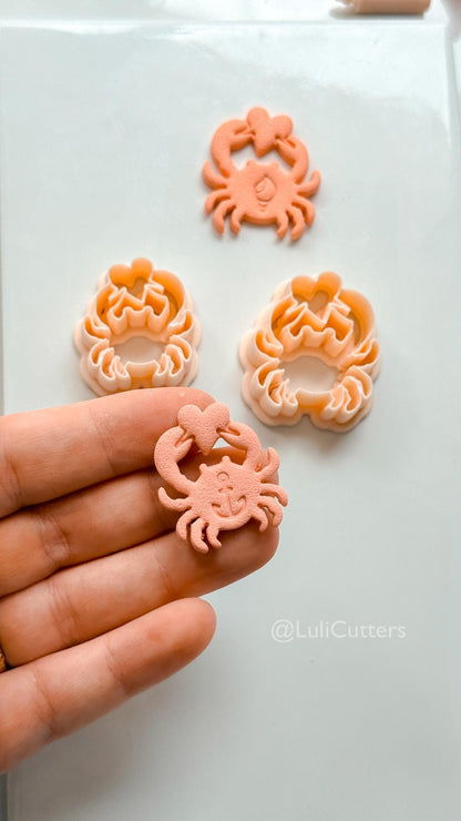 Love Crab Cutter: Heart Claw Coastal Shape for Polymer Clay