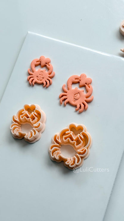 Love Crab Cutter: Heart Claw Coastal Shape for Polymer Clay