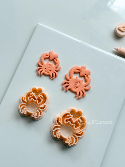 Love Crab Cutter: Heart Claw Coastal Shape for Polymer Clay