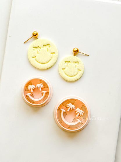 Palm Tree Smiley Cutter: Tropical Face Shape for Polymer Clay
