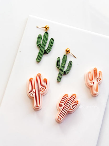 Ribbed Cactus Cutter: Desert Saguaro Shape for Polymer Clay