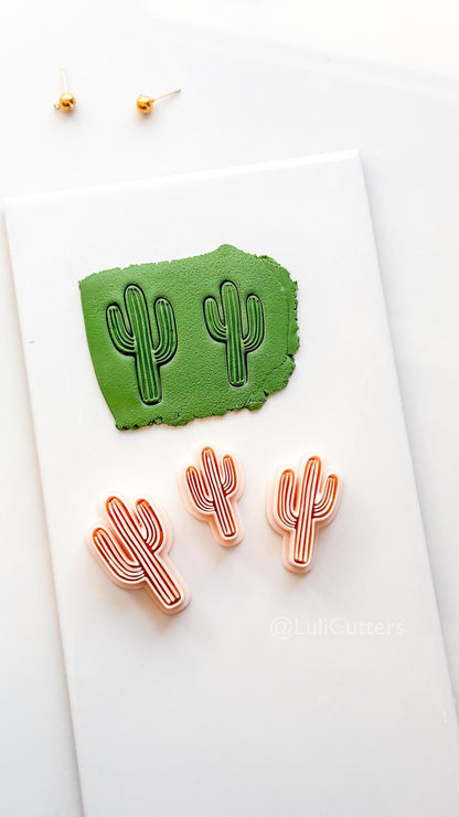 Ribbed Cactus Cutter: Desert Saguaro Shape for Polymer Clay