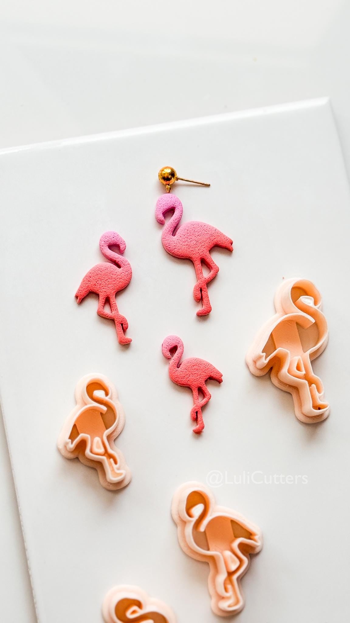 Minimal Flamingo Cutter: Tropical Bird Silhouette for Polymer Clay