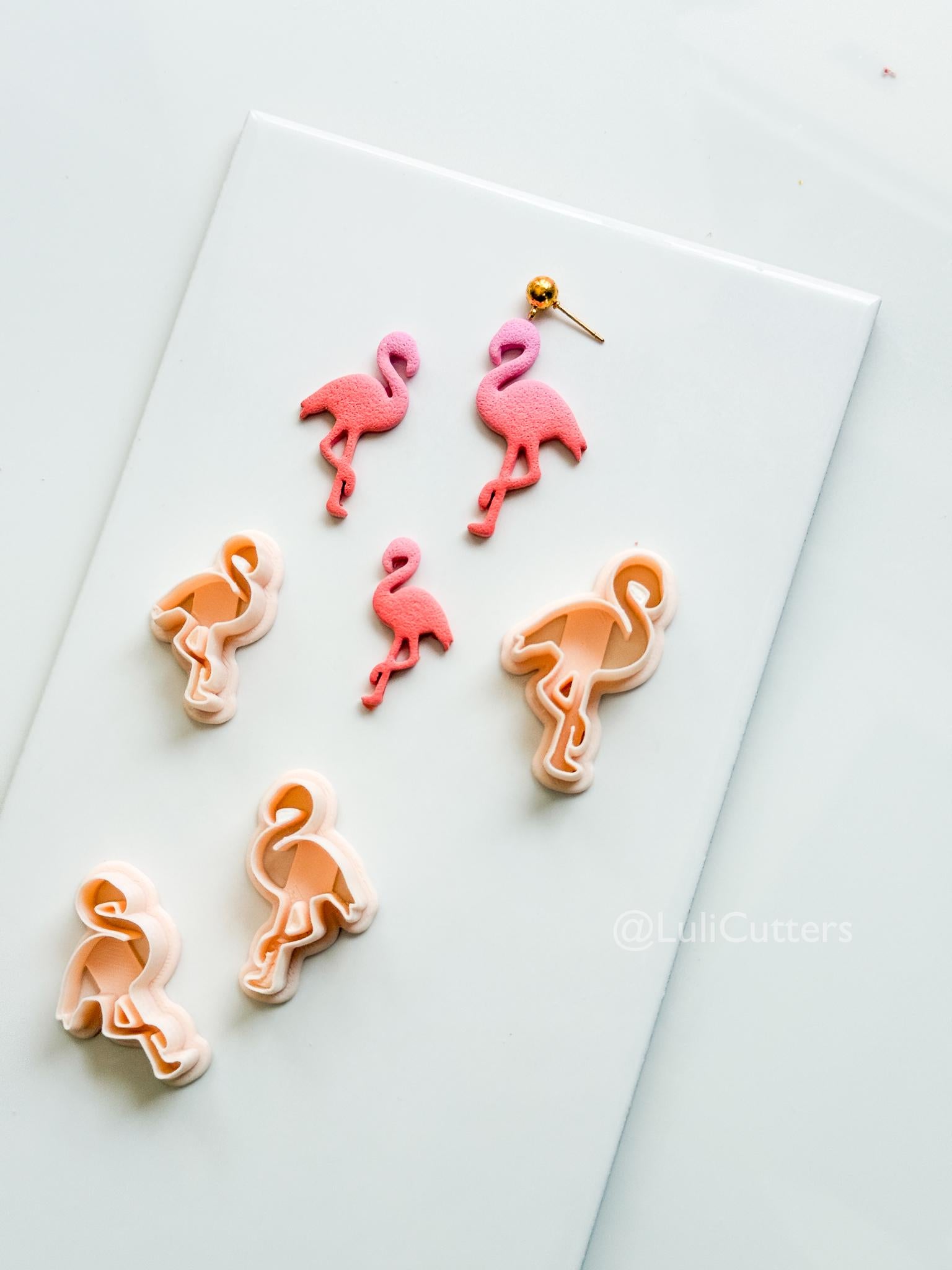 Minimal Flamingo Cutter: Tropical Bird Silhouette for Polymer Clay