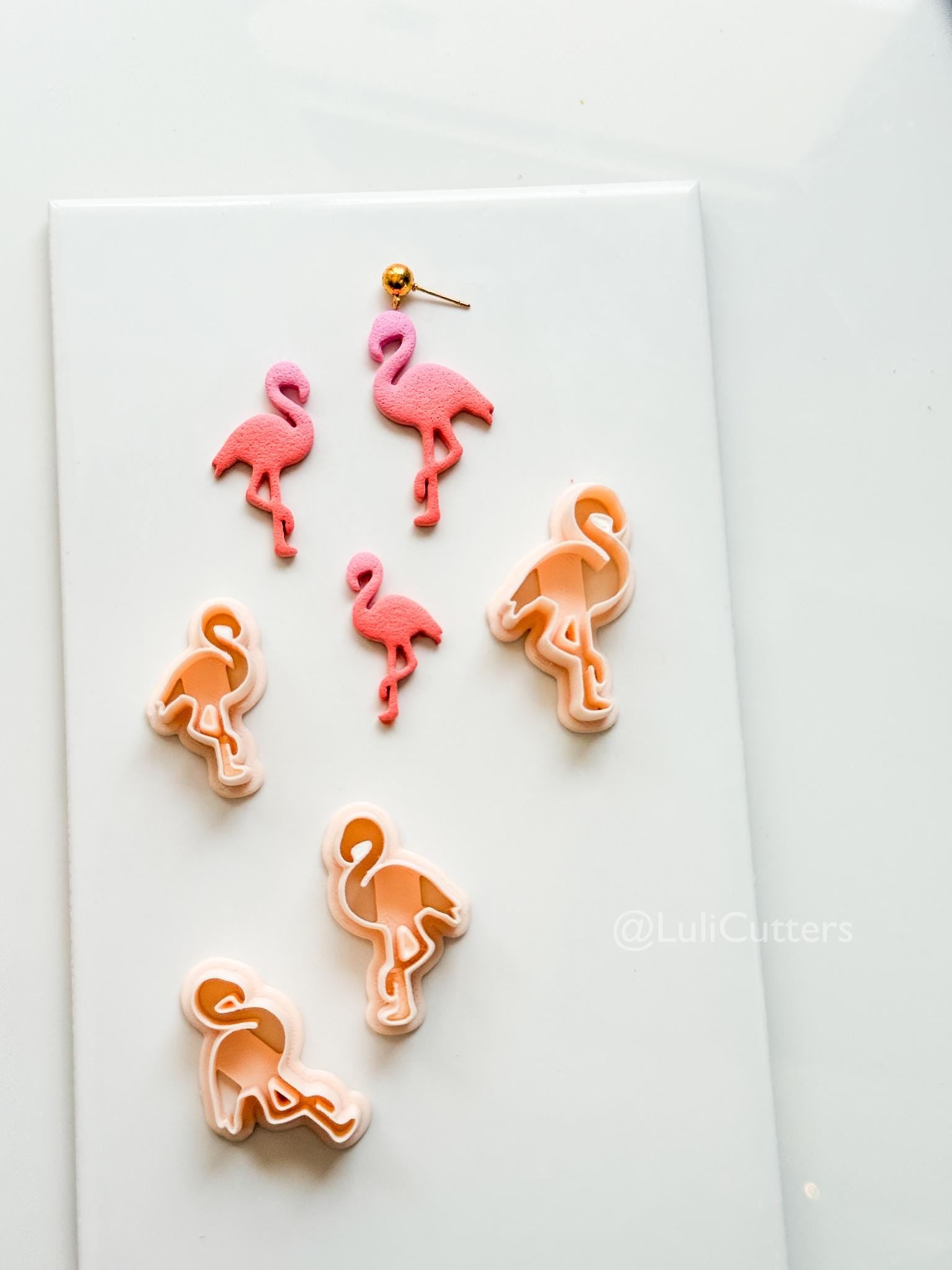 Minimal Flamingo Cutter: Tropical Bird Silhouette for Polymer Clay