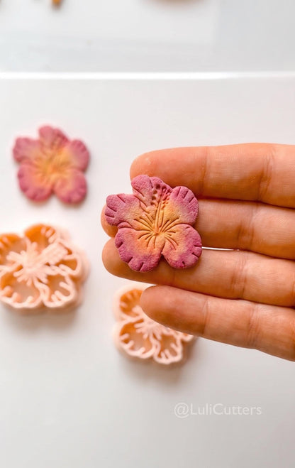 Statement Hibiscus Cutter: Tropical Floral Shape for Polymer Clay