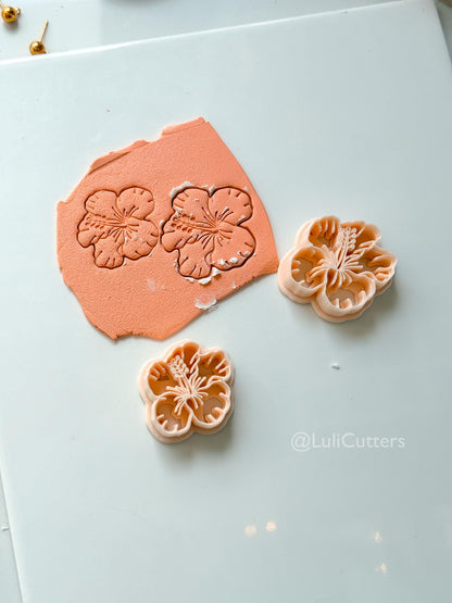 Statement Hibiscus Cutter: Tropical Floral Shape for Polymer Clay
