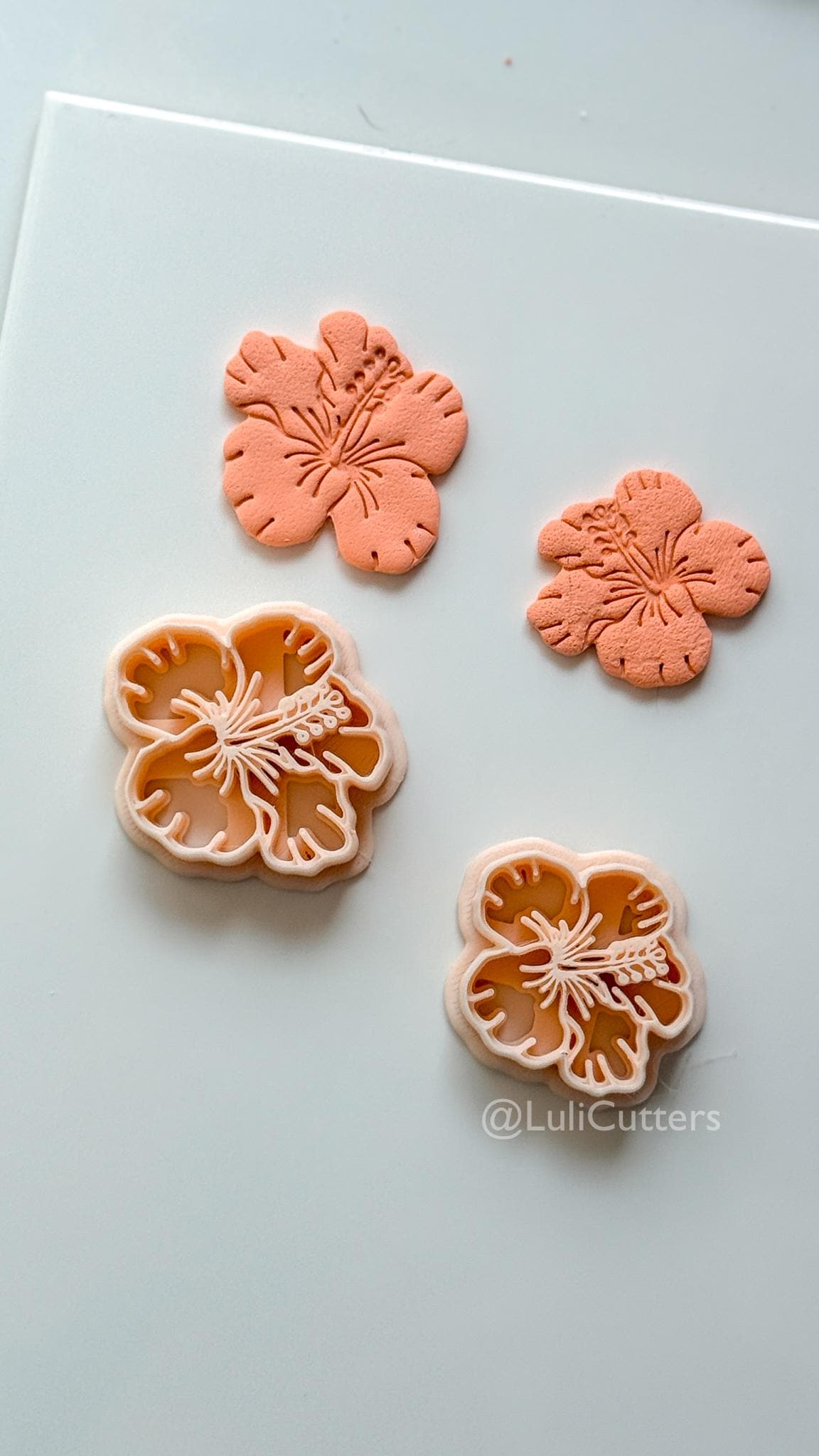 Statement Hibiscus Cutter: Tropical Floral Shape for Polymer Clay