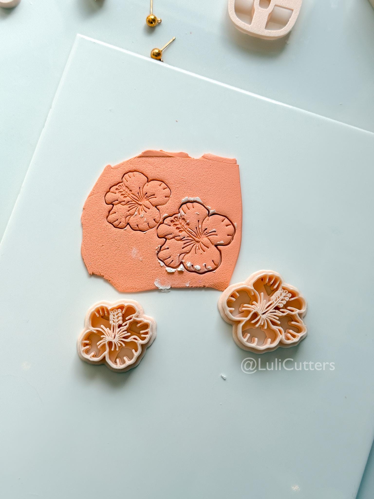 Statement Hibiscus Cutter: Tropical Floral Shape for Polymer Clay