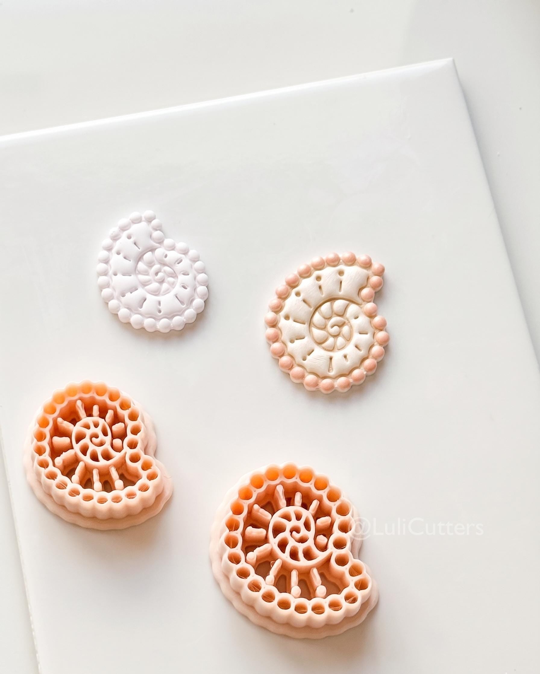 Bead Spiral Shell Cutter: Framed Nautilus Design for Polymer Clay