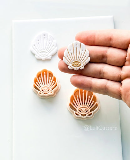 Evil Eye Shell Cutter: Coastal Protective Symbol for Polymer Clay