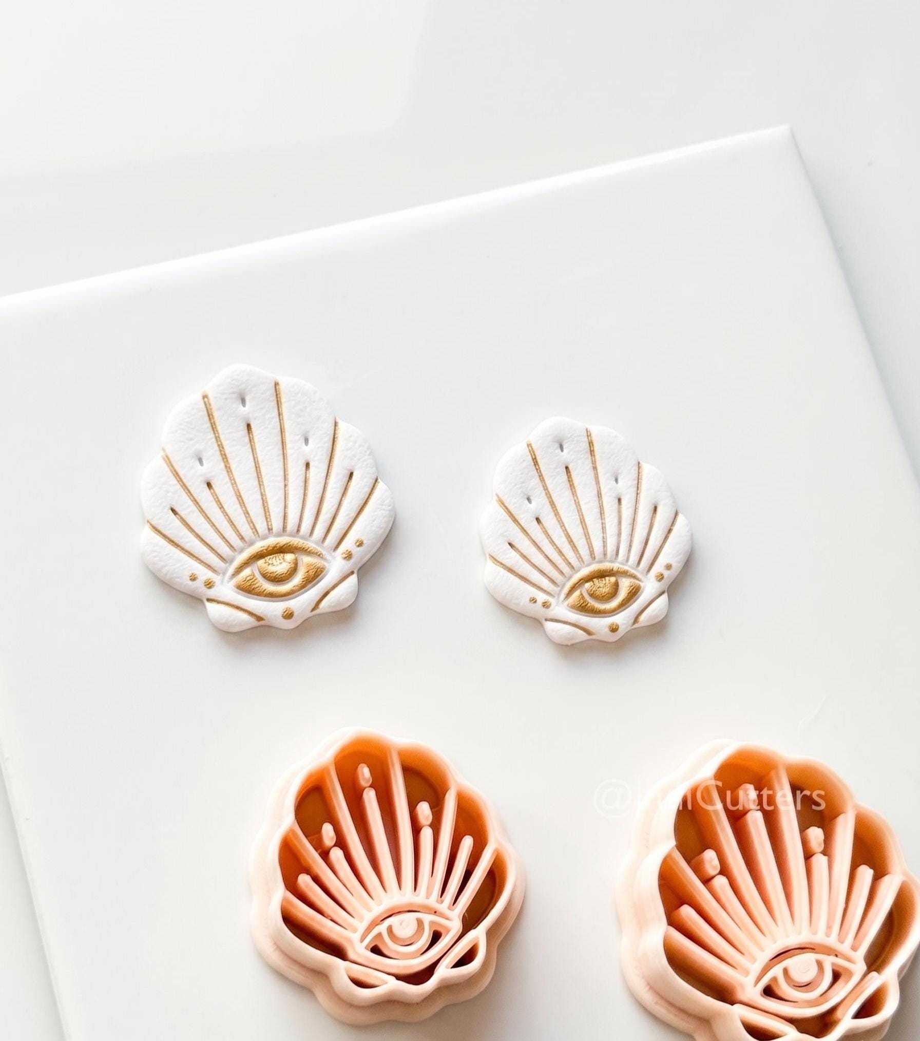 Evil Eye Shell Cutter: Coastal Protective Symbol for Polymer Clay