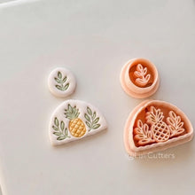 Tropical Semi-Circle Dangle Cutter: Pineapple and Leaf Motif for Polymer Clay