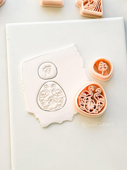 Flamingo Floral Teardrop Cutter: Tropical Bird and Hibiscus Shape for Polymer Clay