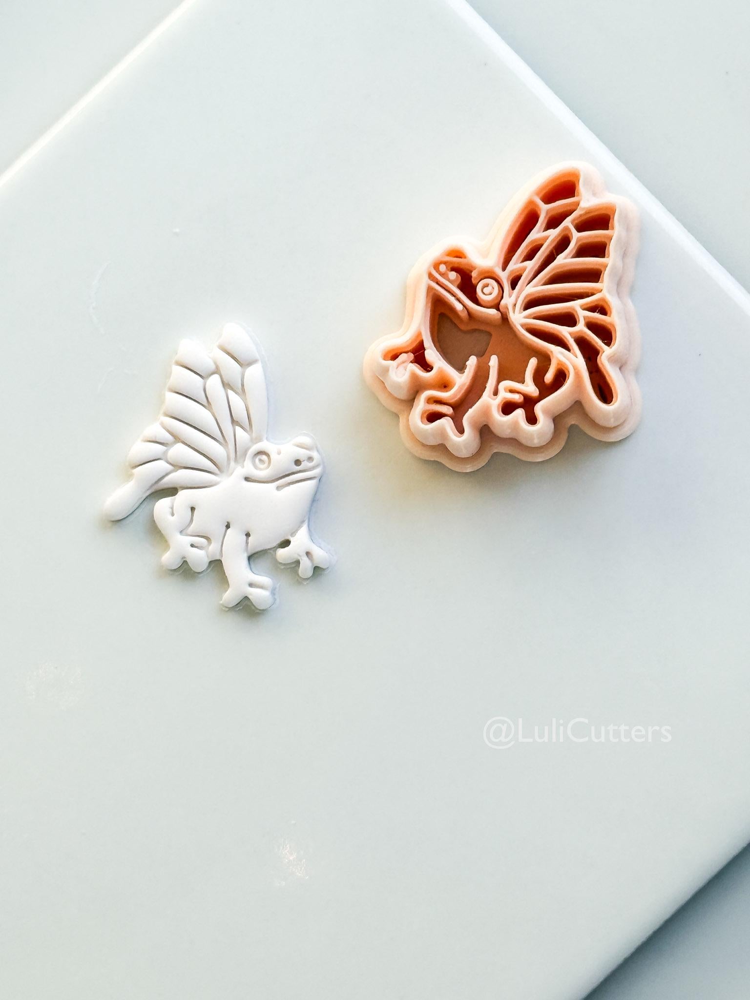 Whimsy Fairy Frog Cutter: Winged Frog Character Shape for Polymer Clay
