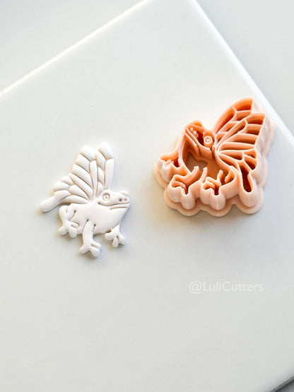 Whimsy Fairy Frog Cutter: Winged Frog Character Shape for Polymer Clay