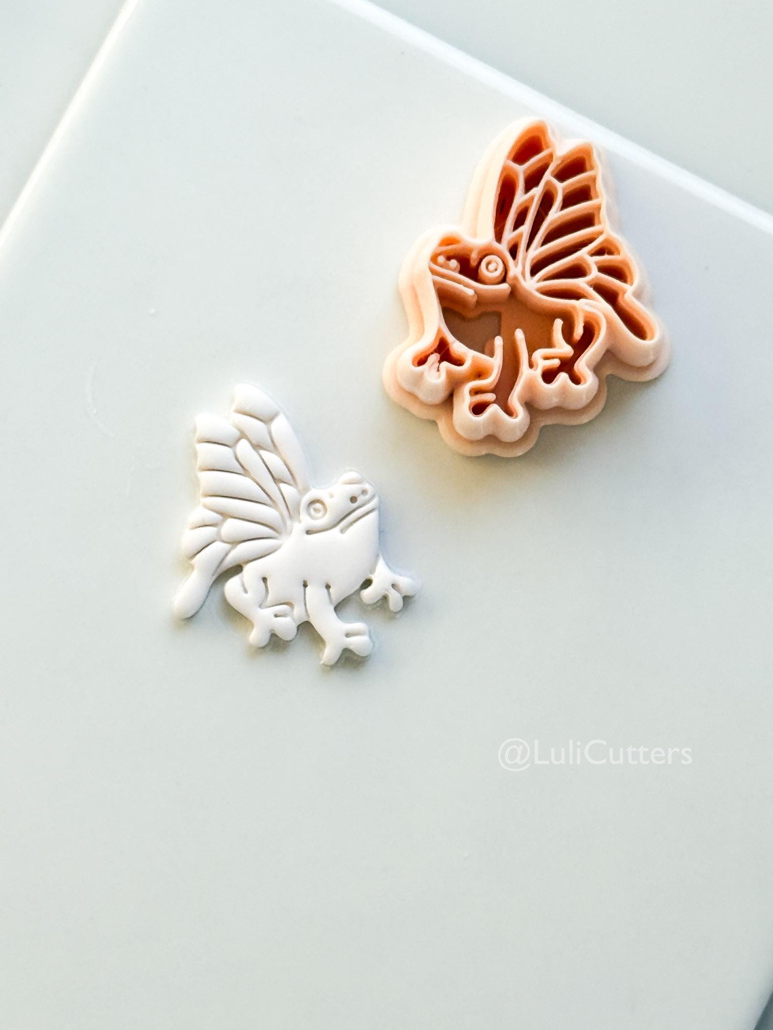Whimsy Fairy Frog Cutter: Winged Frog Character Shape for Polymer Clay