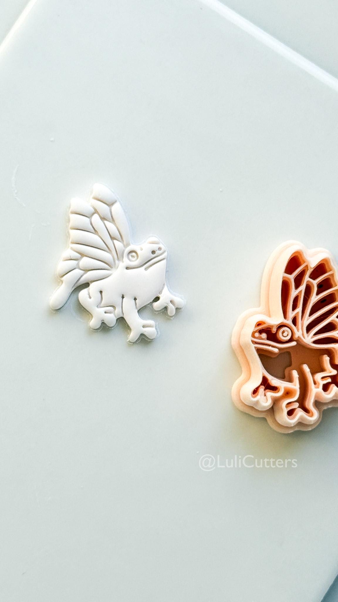 Whimsy Fairy Frog Cutter: Winged Frog Character Shape for Polymer Clay