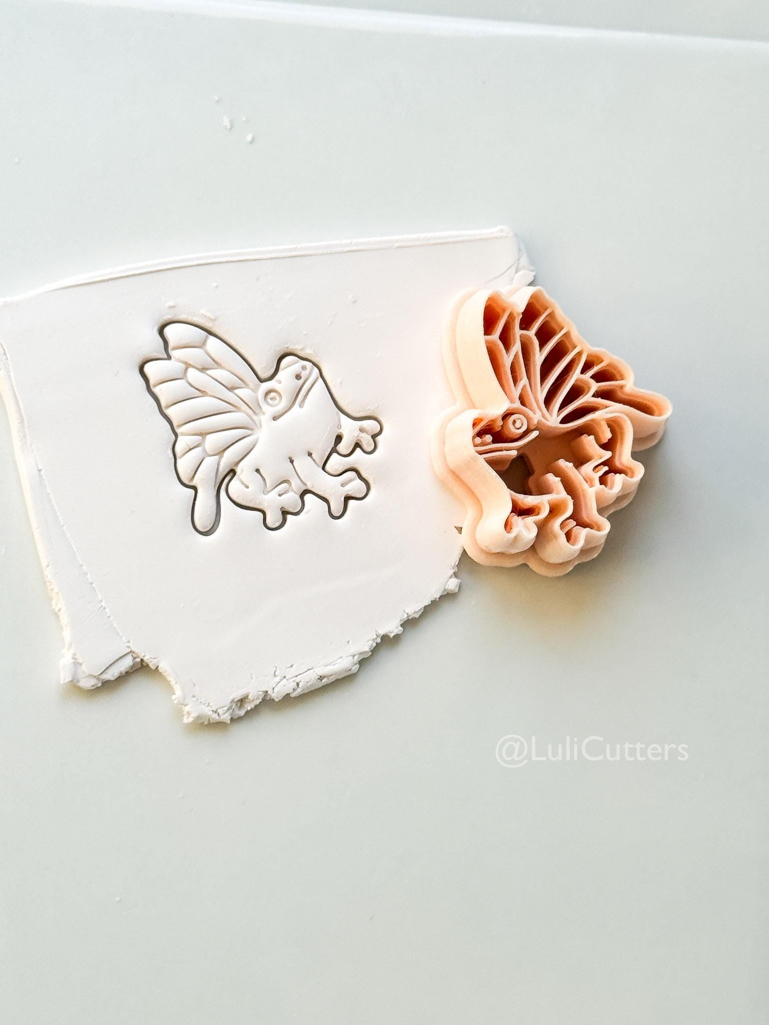 Whimsy Fairy Frog Cutter: Winged Frog Character Shape for Polymer Clay