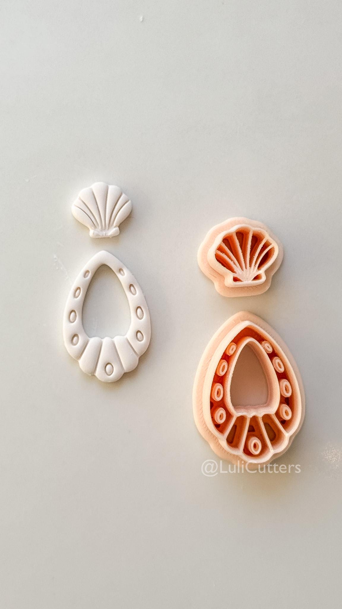 Shell Drop Cutter: Scallop Teardrop Dangle Shape for Polymer Clay
