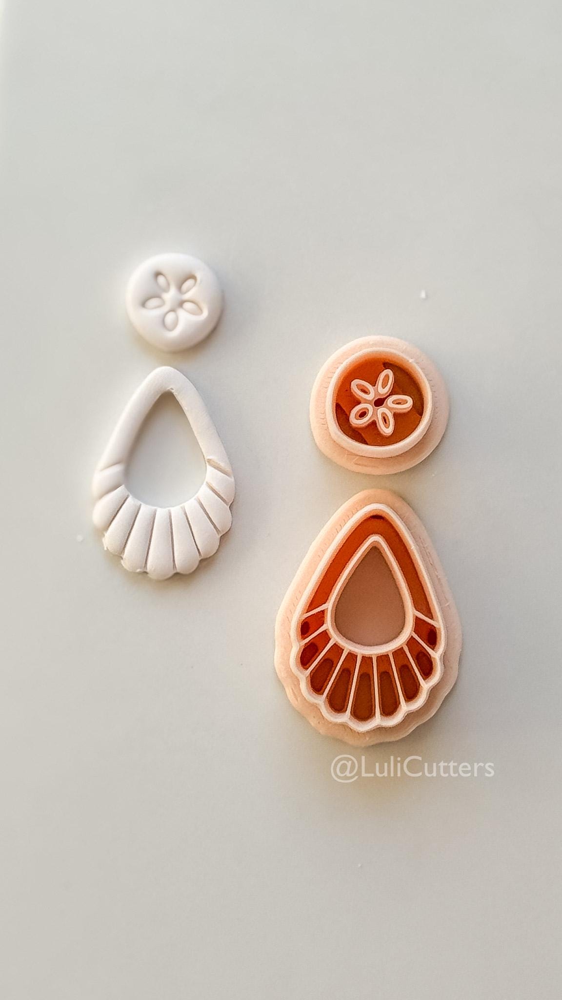 Sand Dollar Teardrop Cutter: Coastal Shell Pattern Shape for Polymer Clay