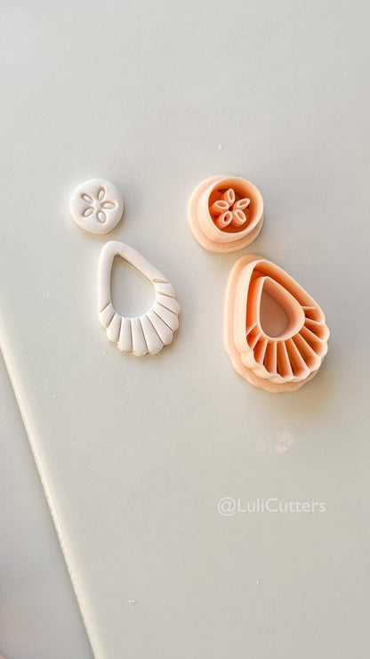 Sand Dollar Teardrop Cutter: Coastal Shell Pattern Shape for Polymer Clay