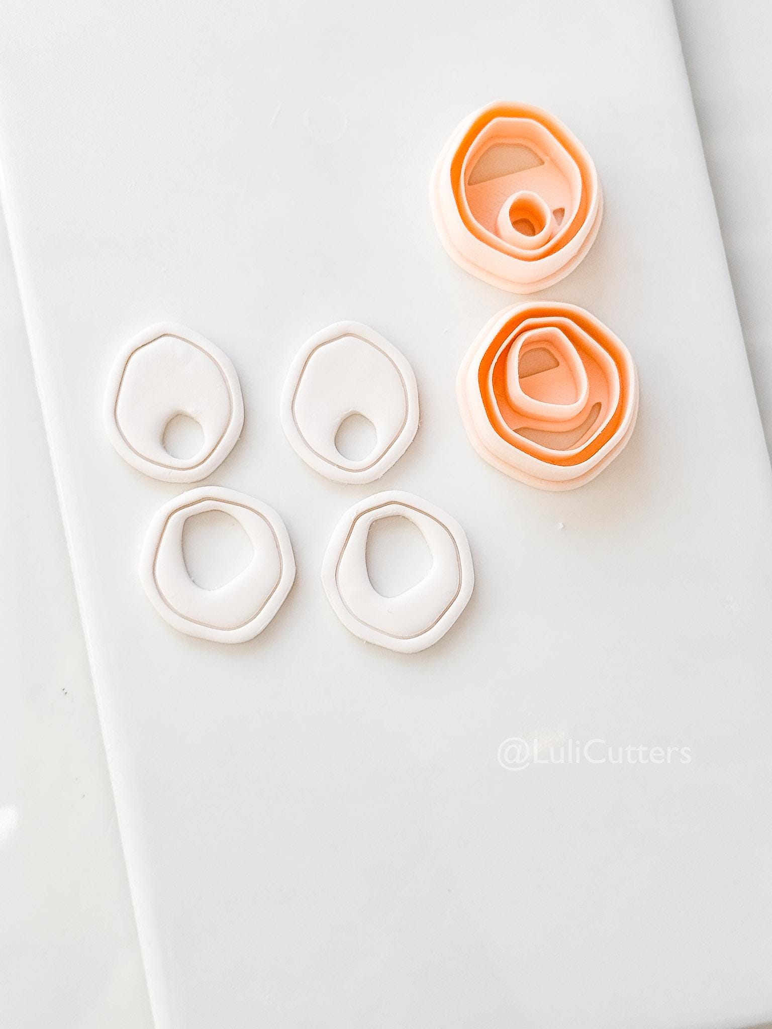 Pebble Double Cutter: Organic Oval Duo Shapes for Polymer Clay