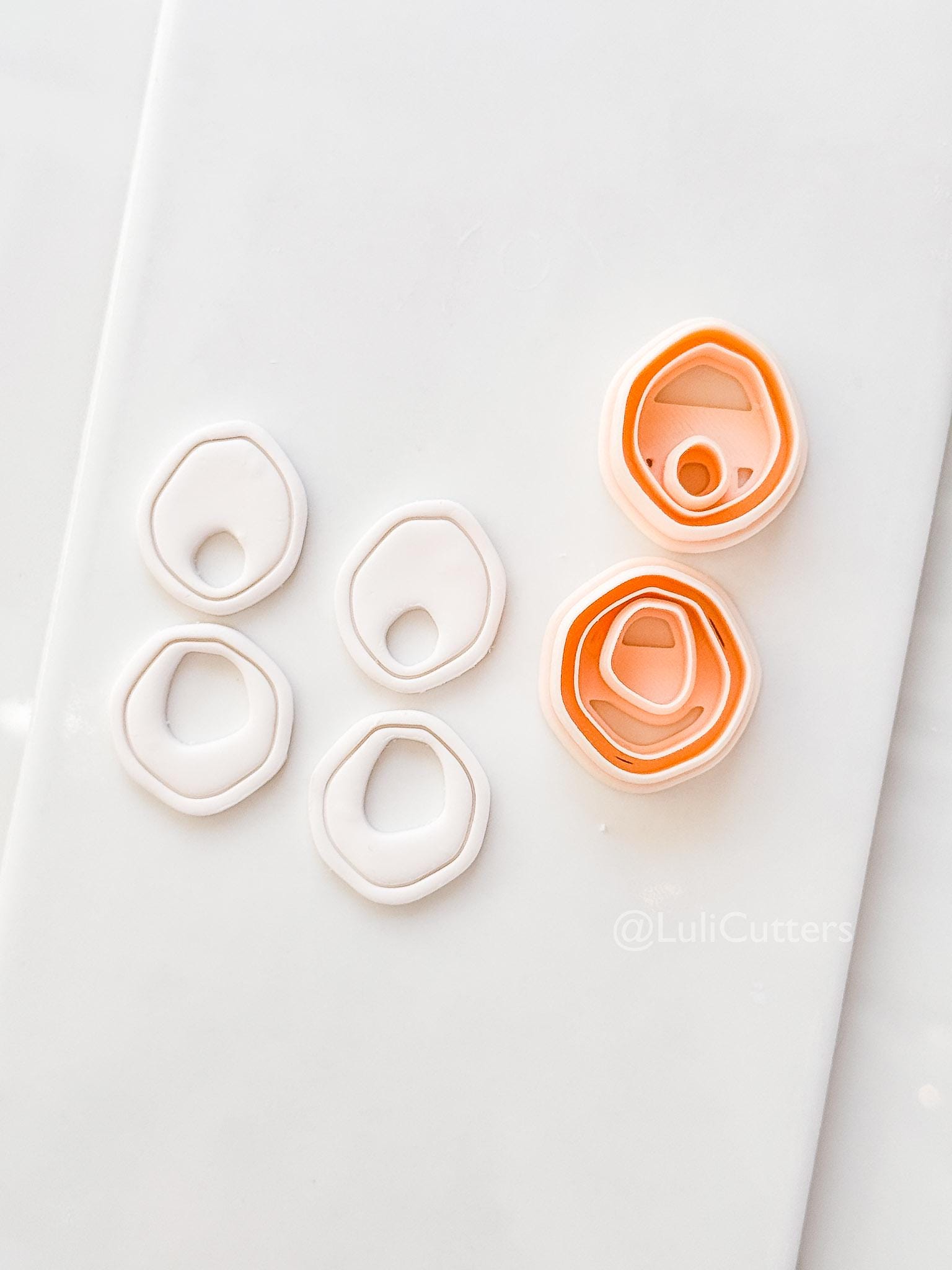 Pebble Double Cutter: Organic Oval Duo Shapes for Polymer Clay