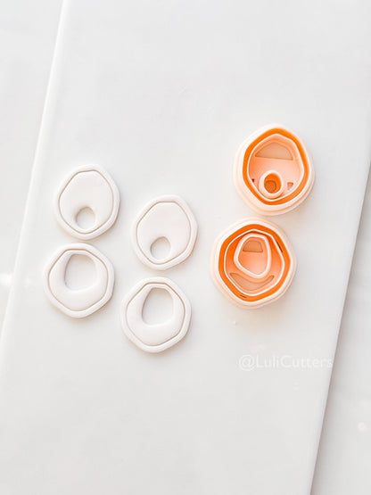 Pebble Double Cutter: Organic Oval Duo Shapes for Polymer Clay