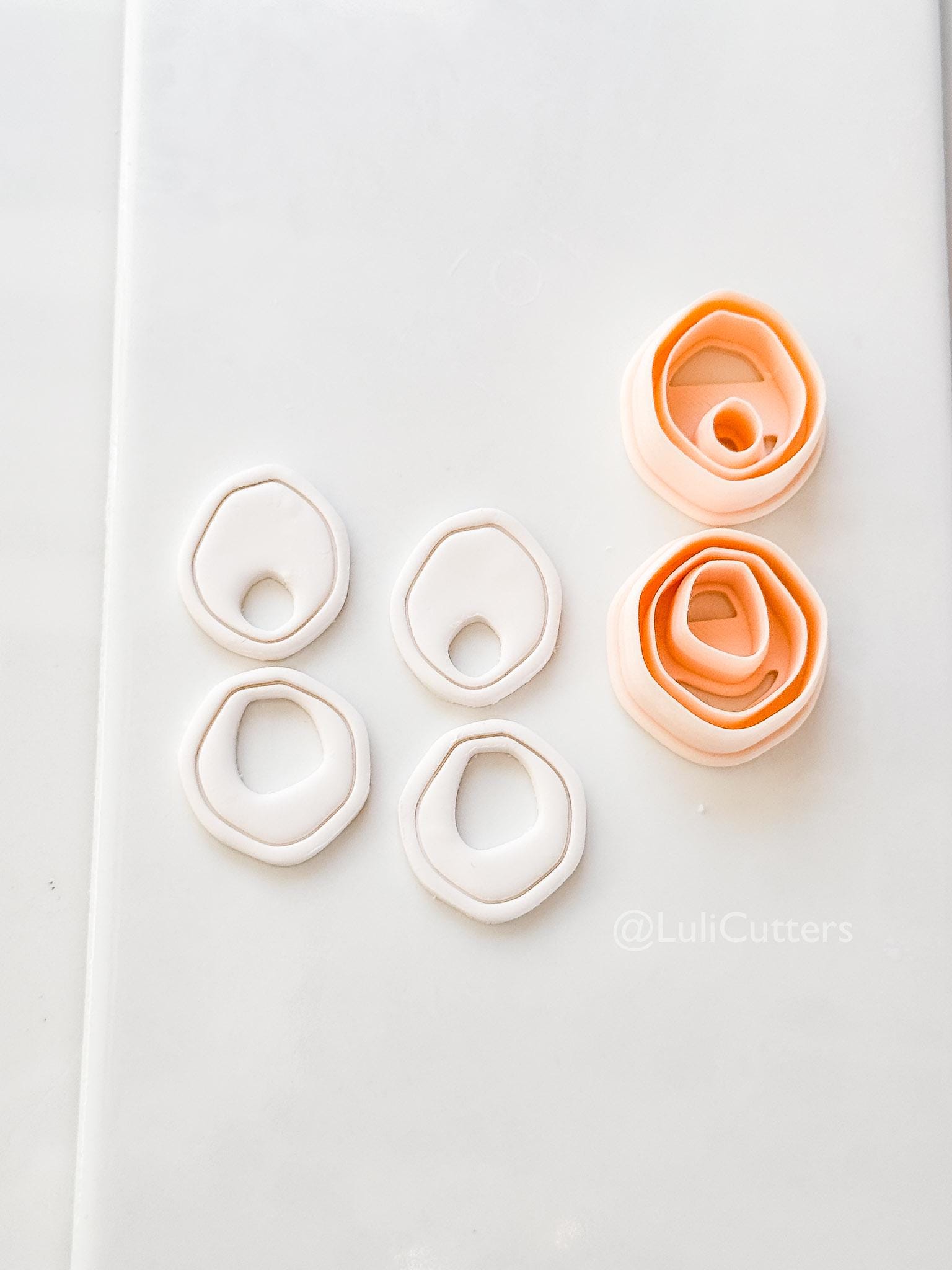 Pebble Double Cutter: Organic Oval Duo Shapes for Polymer Clay