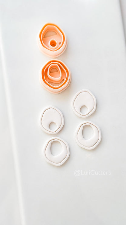 Pebble Double Cutter: Organic Oval Duo Shapes for Polymer Clay
