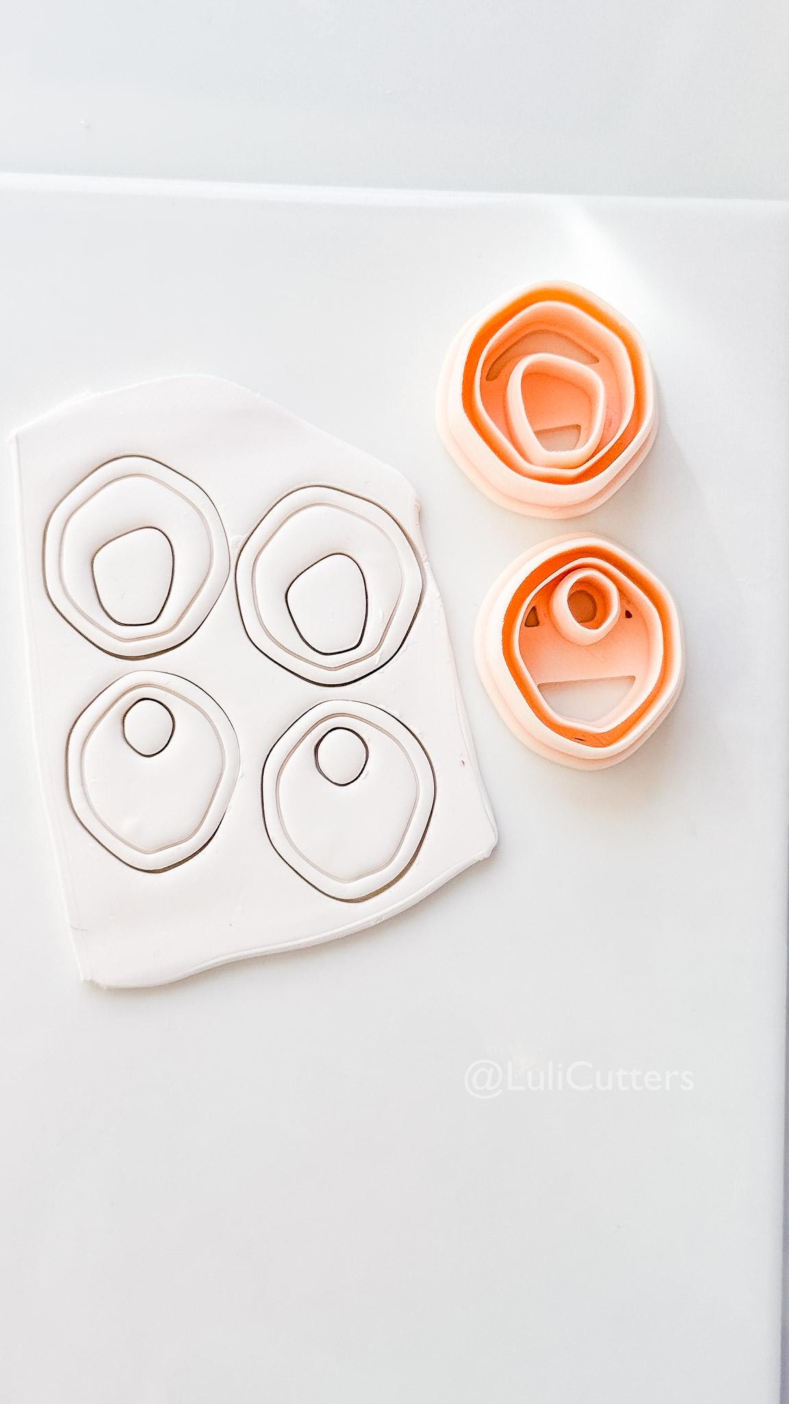Pebble Double Cutter: Organic Oval Duo Shapes for Polymer Clay