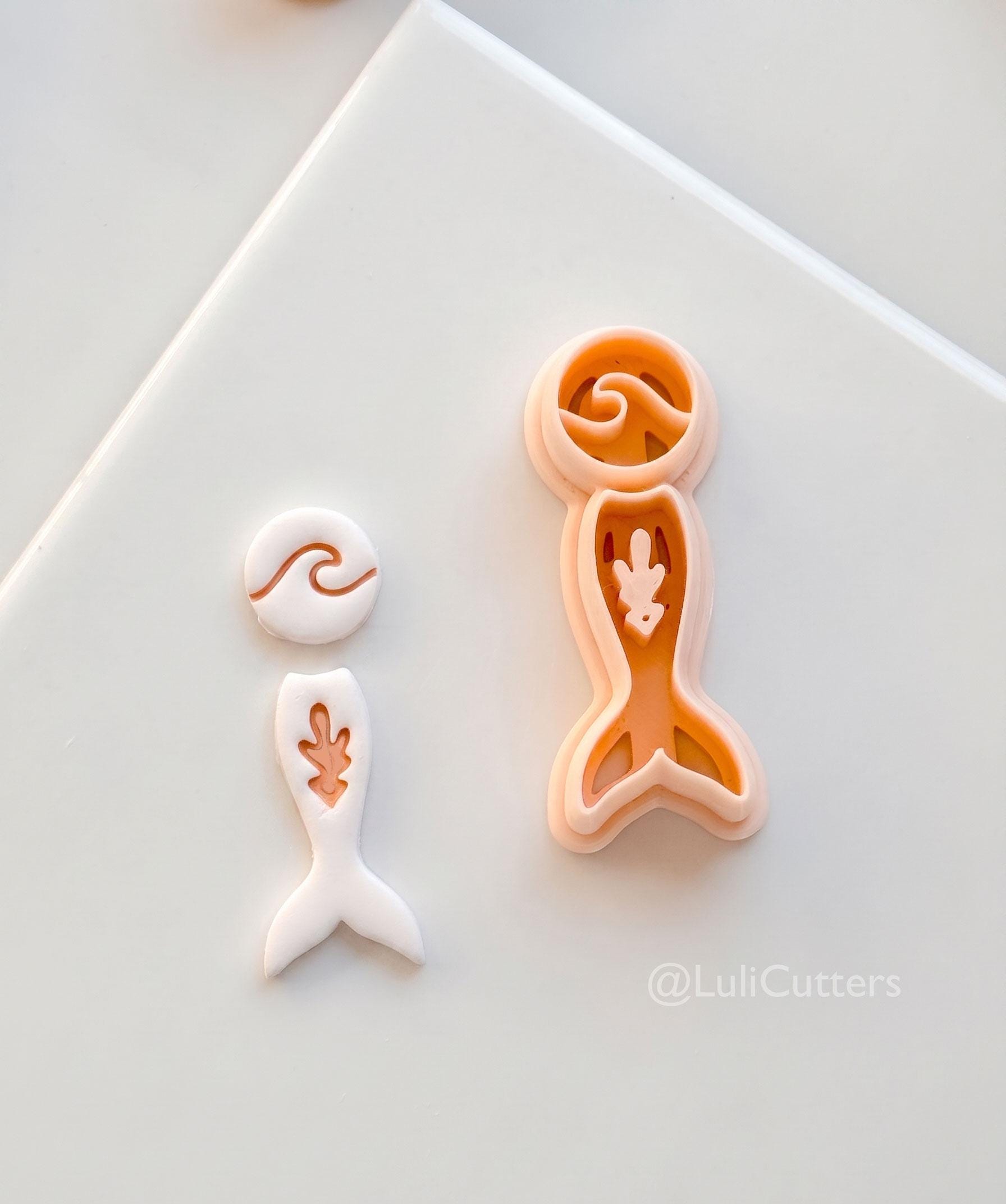 Ocean's Tail Cutter: Mermaid Tail Wave Shape for Polymer Clay