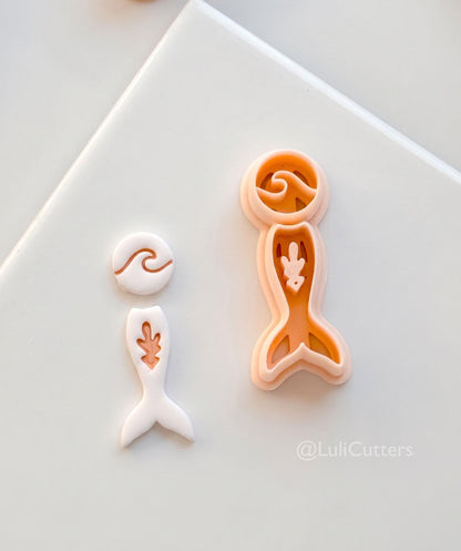 Ocean's Tail Cutter: Mermaid Tail Wave Shape for Polymer Clay