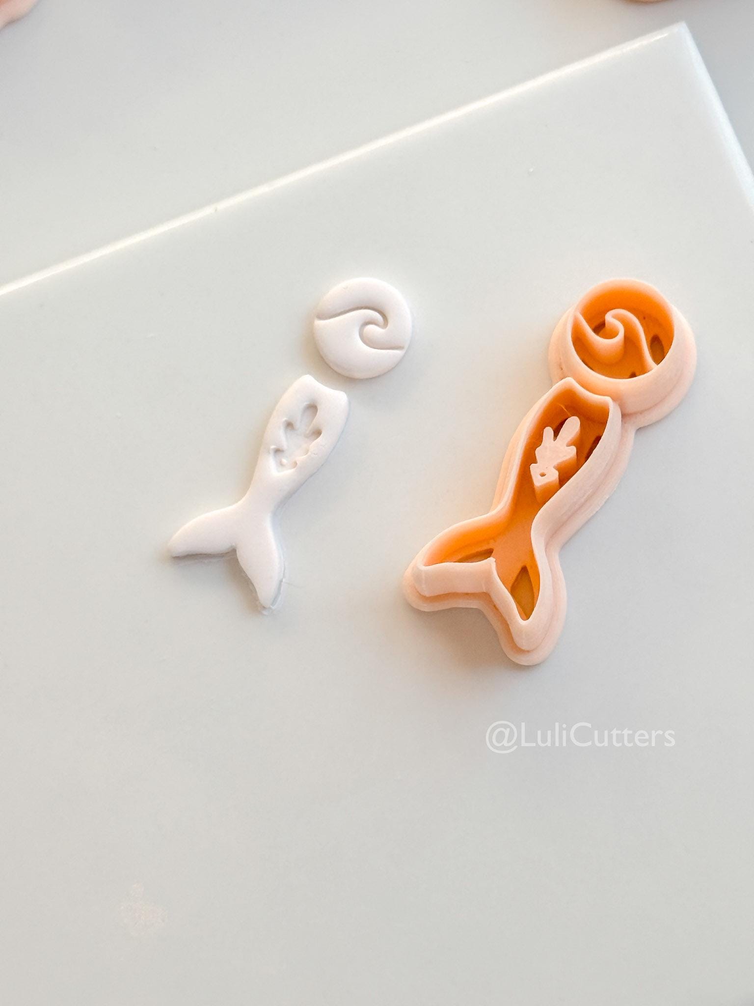 Ocean's Tail Cutter: Mermaid Tail Wave Shape for Polymer Clay