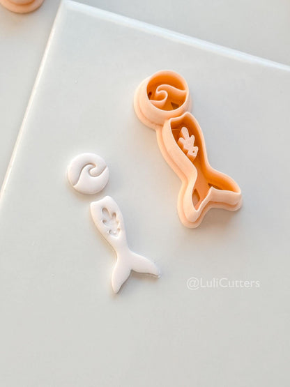 Ocean's Tail Cutter: Mermaid Tail Wave Shape for Polymer Clay