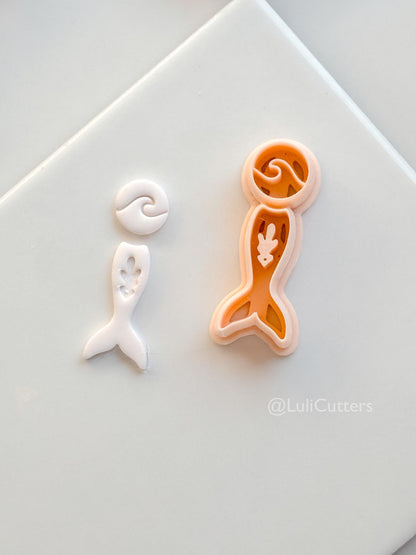 Ocean's Tail Cutter: Mermaid Tail Wave Shape for Polymer Clay